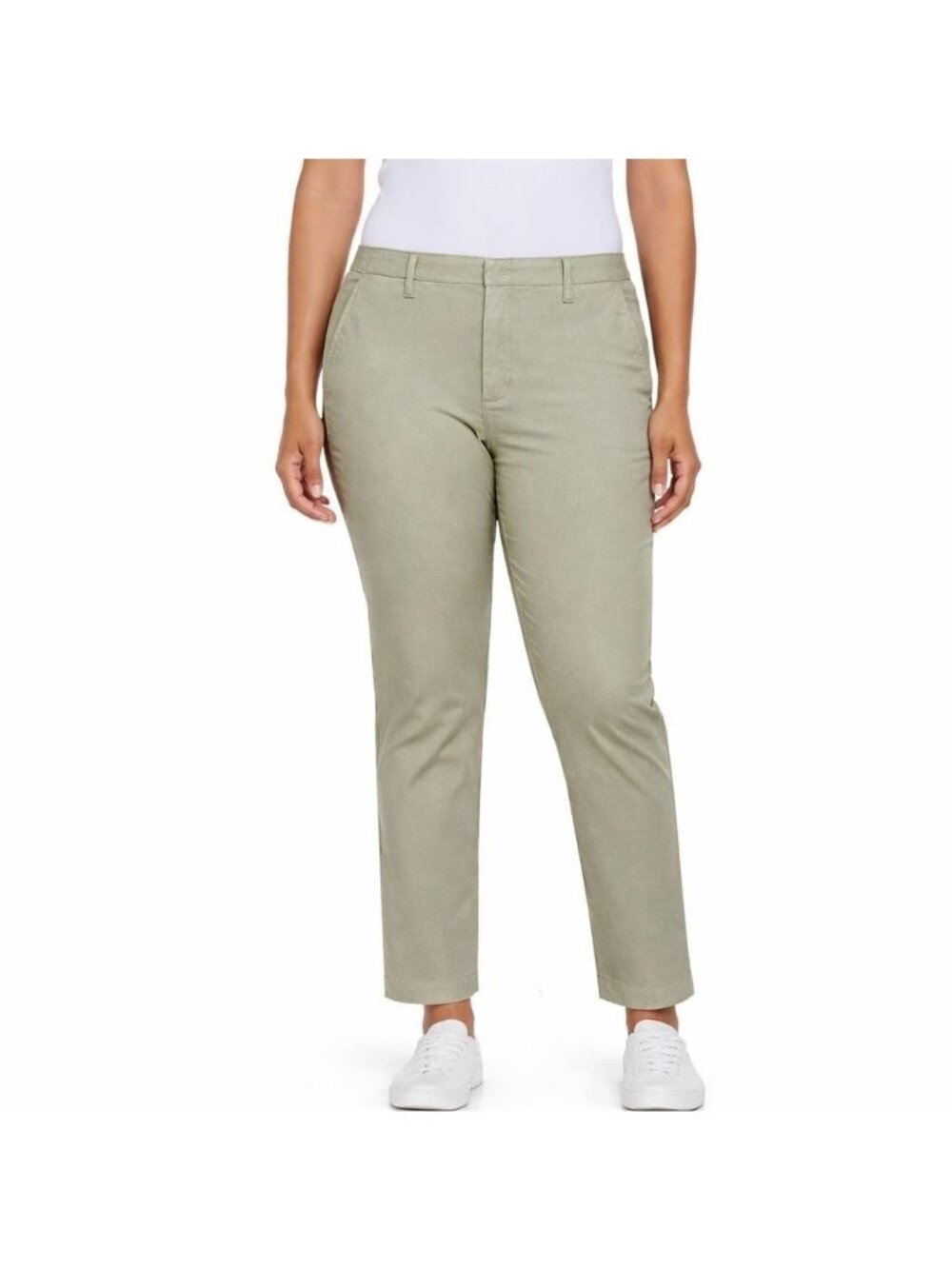 Gap Women's Size 12 Green Straight Fit Chino Pants Cotton Blend n1184